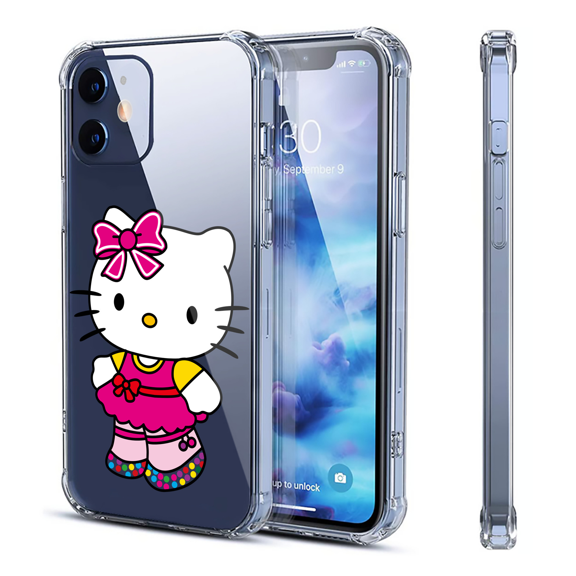 （画像用） Hello Kitty ハローキティ 【iPhone 12シリーズ対応】透明スマホケース（クリアソフトケース）
